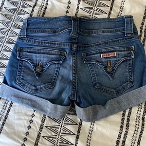 Hudson low rise cuffed jean shorts. Very stretchy in women’s size 25.